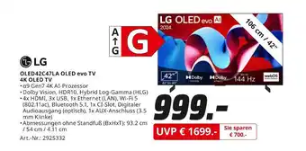 MediaMarkt Lg oled42c47la oled evo tv 4k oled tv Angebot