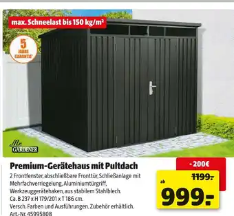 Hagebau Mr. gardener premium-gerätehaus mit pultdach Angebot