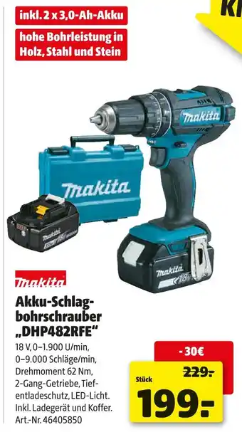 Hagebau Makita akku-schlagbohrschrauber „dhp482rfe“ Angebot