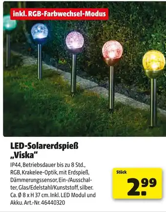 Hagebau Led-solarerdspieß viska Angebot