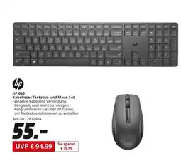 MediaMarkt Hp 650 kabelloses tastatur- und maus-set Angebot