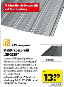 Hagebau Ds stålprofil stahltrapezprofil „25-275r“ Angebot