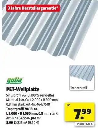 Hagebau Gutta pet-wellplatte Angebot