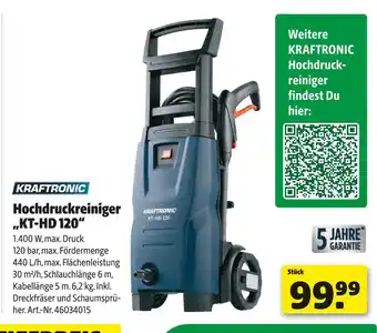 Hagebau Kraftronic hochdruckreiniger „kt-hd 120“ Angebot