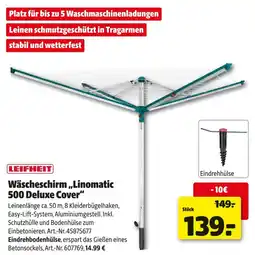 Hagebau Leifheit wäscheschirm „linomatic 500 deluxe cover“ Angebot