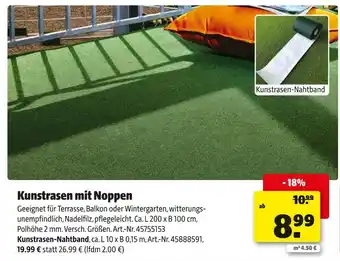 Hagebau Kunstrasen mit noppen oder kunstrasen-nahtband Angebot