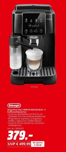 MediaMarkt Delonghi magnifica start milk ecam220.60.b - 4 kaffeevollautomat Angebot