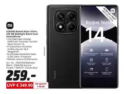 MediaMarkt Xiaomi redmi note 14 pro 256 gb midnight black dual smartphone Angebot