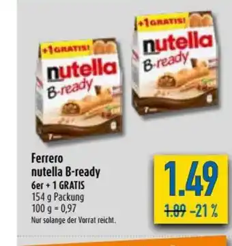 diska Ferrero Nutella B-ready 6er+ 1 Gratis Angebot