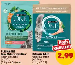 PENNY PURINA ONE Dual Nature Spirulina oder Bifensis Adult Angebot