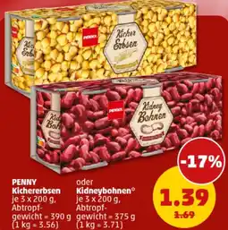 PENNY PENNY Kichererbsen oder Kidneybohnen Angebot