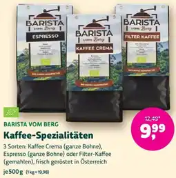 Biomarkt BARISTA VOM BERG Kaffee-Spezialitäten Angebot