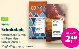 Biomarkt VIVANI Schokolade Angebot