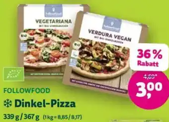 Biomarkt FOLLOWFOOD Dinkel-Pizza Angebot