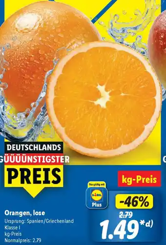 Lidl Orangen, lose Angebot