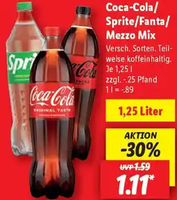 Lidl Coca-Cola/ Sprite/Fanta/ Mezzo Mix Angebot