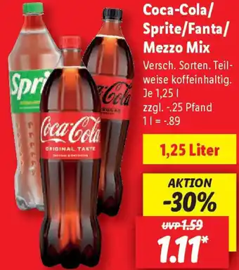 Lidl Coca-Cola/ Sprite/Fanta/ Mezzo Mix Angebot