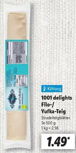 Lidl 1001 delights Filo-/ Yufka-Teig Angebot