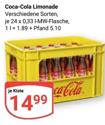 Globus Coca-Cola Limonade Angebot