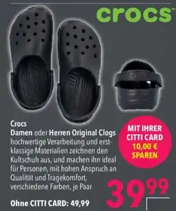 CITTI Markt Crocs Damen oder Herren Original Clogs Angebot