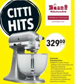 CITTI Markt KitchenAid Küchenmaschine 5KSM95PS metallic Chrome Angebot