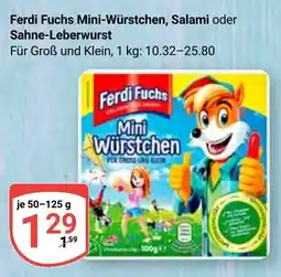 Globus Ferdi Fuchs Mini-Würstchen, Salami oder Sahne-Leberwurst Angebot