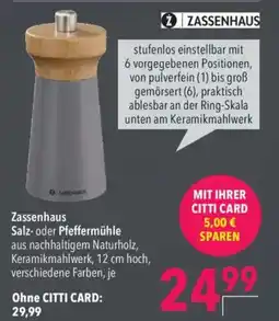 CITTI Markt Zassenhaus Salz- oder Pfeffermühle Angebot