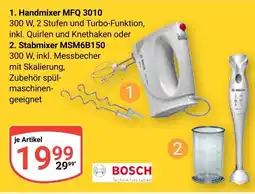 Globus BOSCH Handmixer MFQ 3010-Stabmixer MSM6B150 Angebot