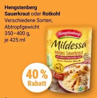 Globus Hengstenberg Sauerkraut oder Rotkohl Angebot