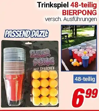 CENTERSHOP Trinkspiel 48-teilig BIERPONG Angebot