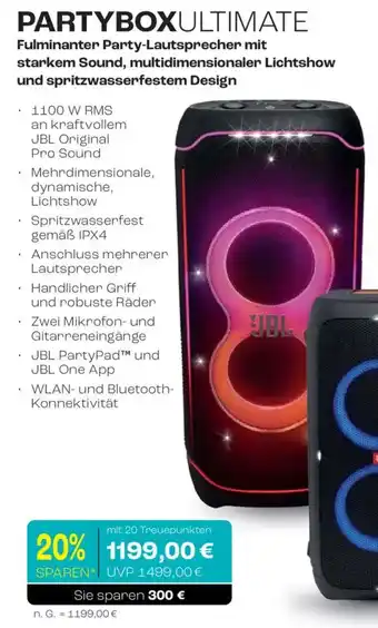 CITTI Markt JBL Fulminanter Party-Lautsprecher PARTYBOXULTIMATE Angebot