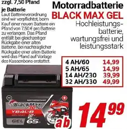 CENTERSHOP Motorradbatterie BLACK MAX GEL Angebot