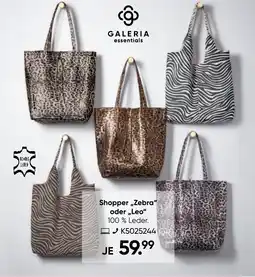 Galeria GALERIA Shopper „Zebra" oder „,Leo" Angebot