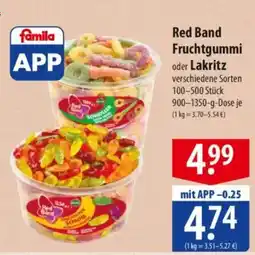 Famila Nord Ost Red Band Fruchtgummi oder Lakritz Angebot