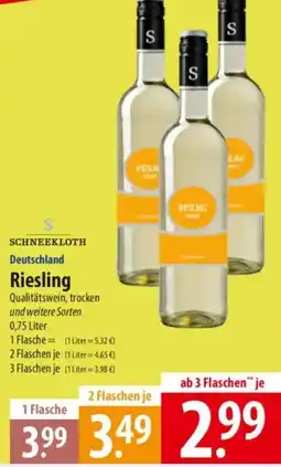 Famila Nord Ost SCHNEEKLOTH Deutschland Riesling Angebot