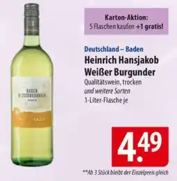 Famila Nord Ost Deutschland - Baden Heinrich Hansjakob Weißer Burgunder Angebot