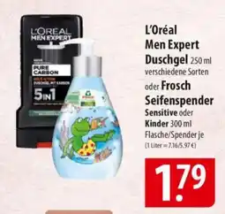 Famila Nord Ost L'Oréal Men Expert Duschgel oder Frosch Seifenspender Sensitive oder Kinder Angebot