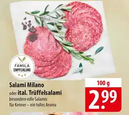 Famila Nord Ost Salami Milano oder ital. Trüffelsalami Angebot