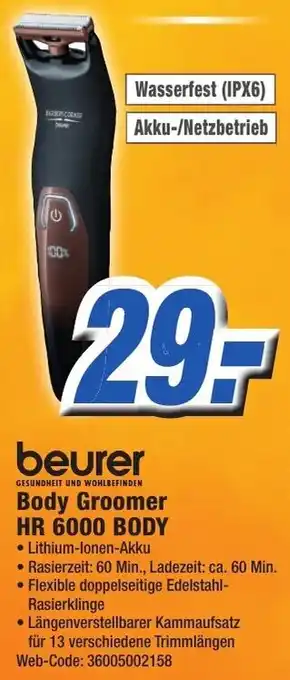 K+B Expert Beurer Body Groomer HR 6000 Body Angebot