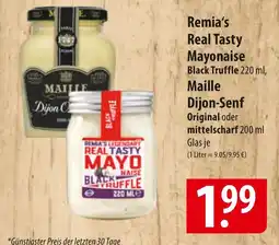 Famila Nord Ost Remia's Real Tasty Mayonaise Black Truffle 220 ml, Maille Dijon-Senf Angebot