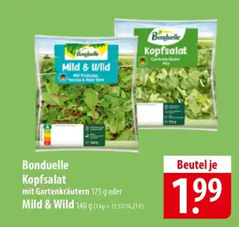 Famila Nord Ost Bonduelle Kopfsalat mit Gartenkräutern 175 g oder Mild & Wild Angebot