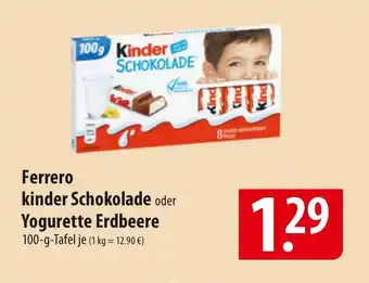 Famila Nord Ost Ferrero kinder Schokolade oder Yogurette Erdbeere Angebot