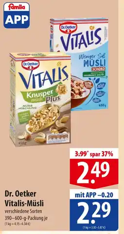 Famila Nord Ost Dr. Oetker Vitalis-Müsli Angebot