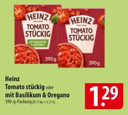 Famila Nord Ost Heinz Tomato stückig oder mit Basilikum & Oregano Angebot