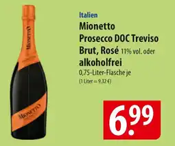 Famila Nord Ost Italien Mionetto Brut, Rosé 11% vol. oder alkoholfrei Angebot