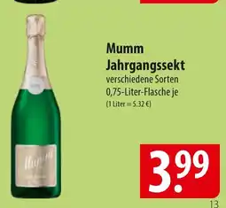 Famila Nord Ost Mumm Jahrgangssekt Angebot