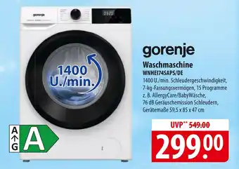 Famila Nord Ost gorenje Waschmaschine WNHEI74SAPS/DE Angebot