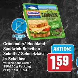 AEZ Grünländer/ Hochland Sandwich-Scheiben Schnitt-/ Schmelzkäse in Scheiben Angebot