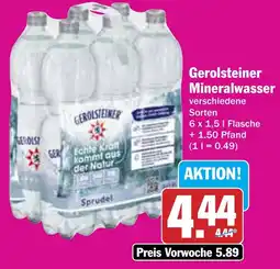 AEZ Gerolsteiner Mineralwasser Angebot