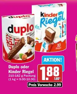 AEZ Duplo oder Kinder Riegel Angebot